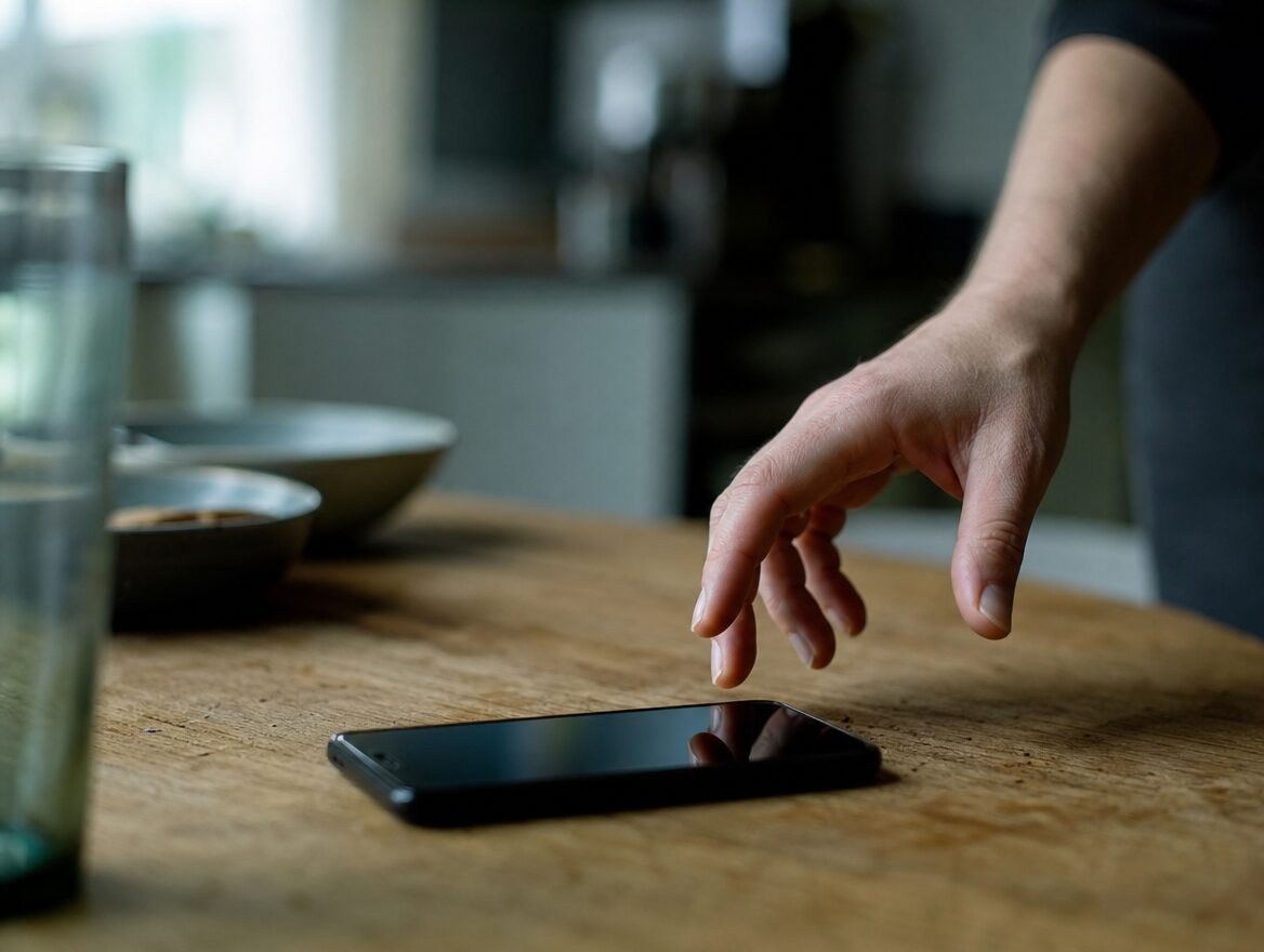 Smartphone klingelt auf dem Tisch